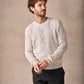 The Carraroe Cashmere Cable Crew Neck Jumper Chalkstone