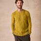 The Carraroe Cashmere Cable Crew Neck Jumper Lichen