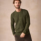 The Carraroe Cashmere Cable Crew Neck Jumper Loden