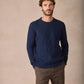 The Carraroe Cashmere Cable Crew Neck Jumper Rich Navy