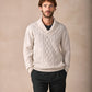 The Salthill Cashmere Shawl Neck Sweater Chalkstone