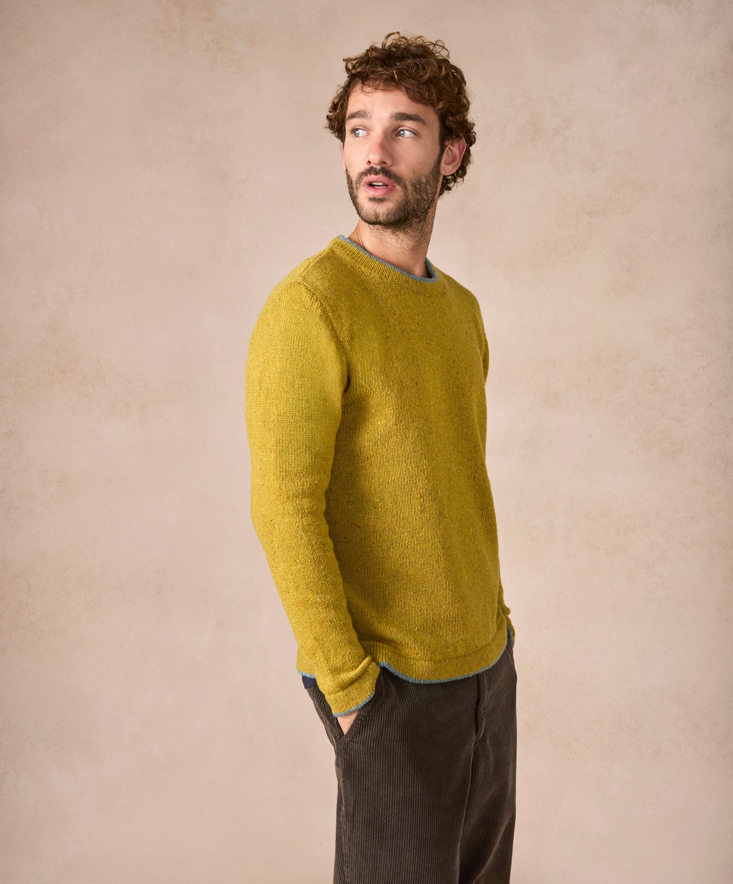 The Newstone Cashmere Crew Neck Jumper Lichen