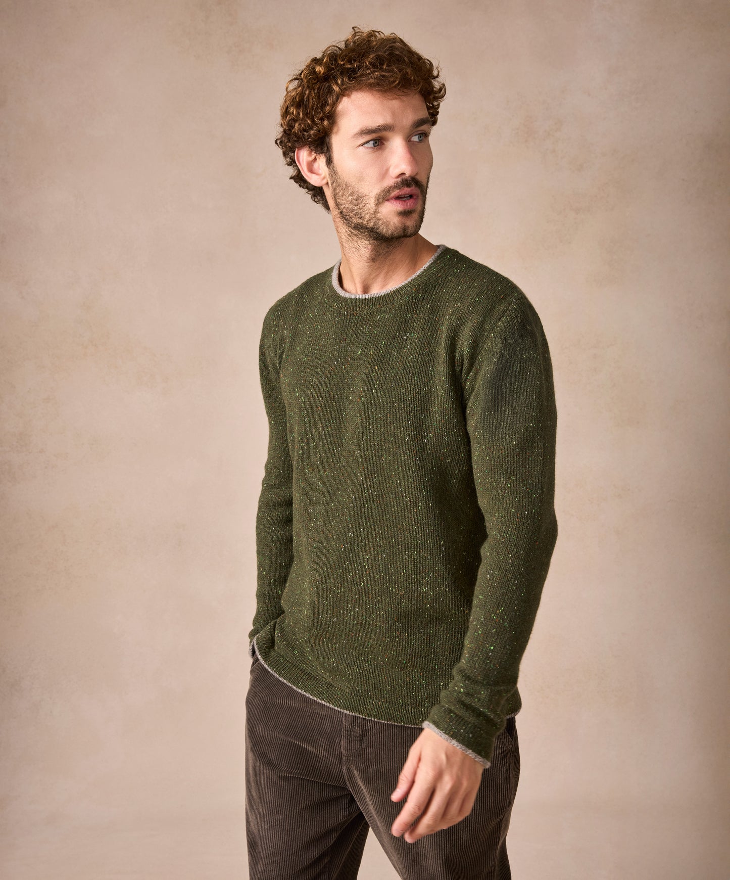 The Newstone Cashmere Crew Neck Jumper Loden