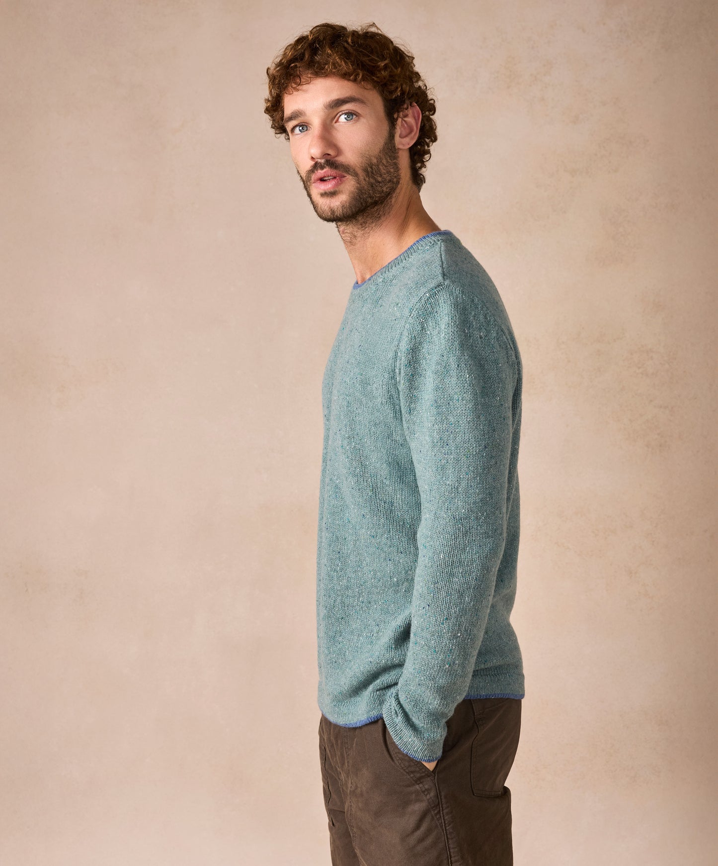 The Newstone Cashmere Crew Neck Jumper Ocean Mist