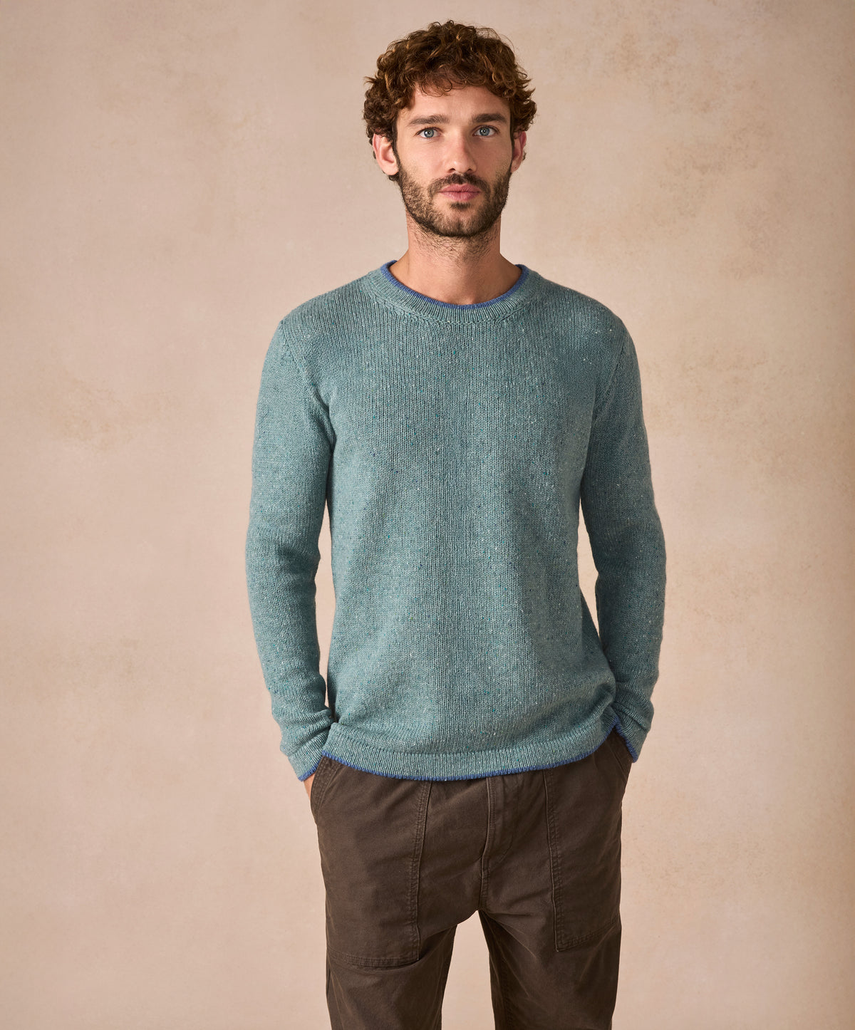 The Newstone Cashmere Crew Neck Jumper Ocean Mist