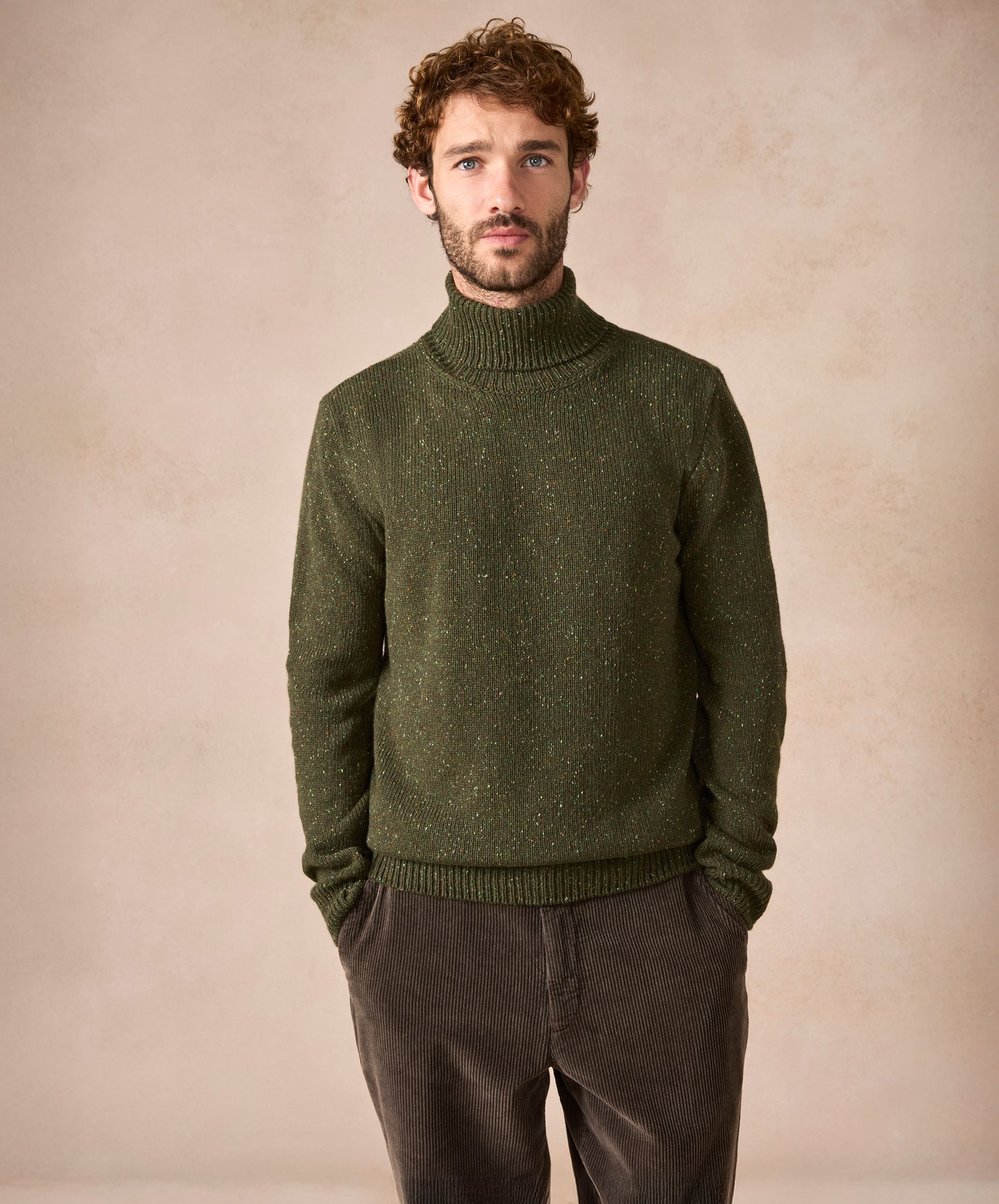 The Portlaw Cashmere Polo Neck Jumper Loden