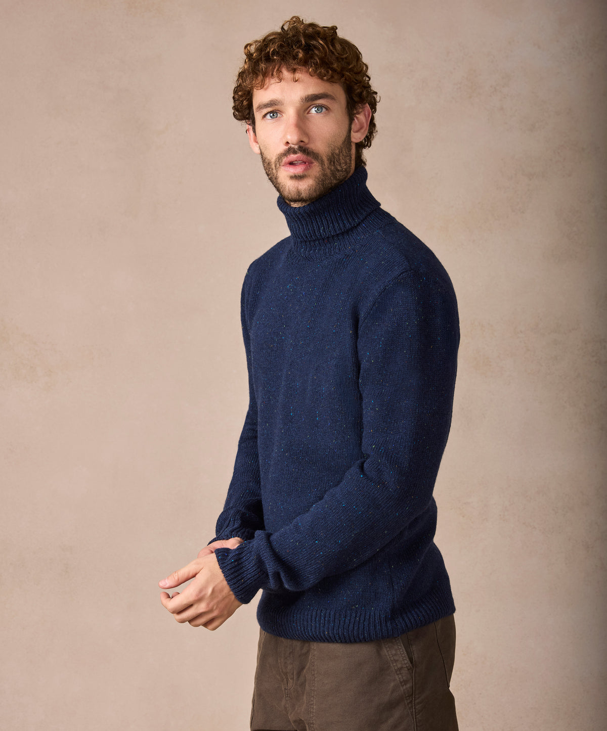 The Portlaw Cashmere Polo Neck Jumper Rich Navy