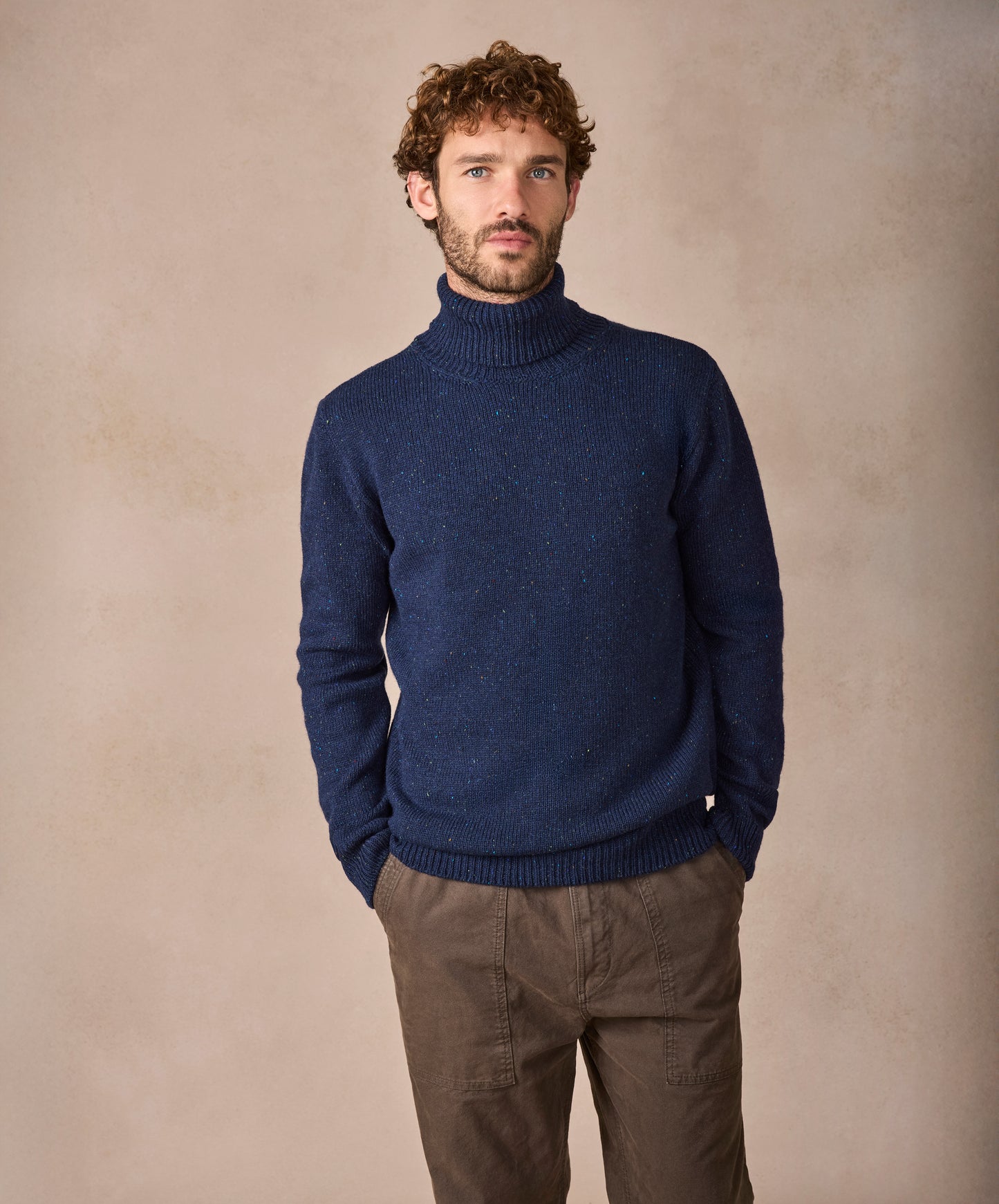 The Portlaw Cashmere Polo Neck Jumper Rich Navy