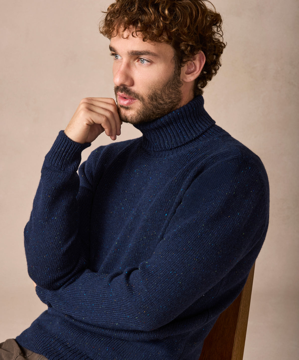 The Portlaw Cashmere Polo Neck Jumper Rich Navy