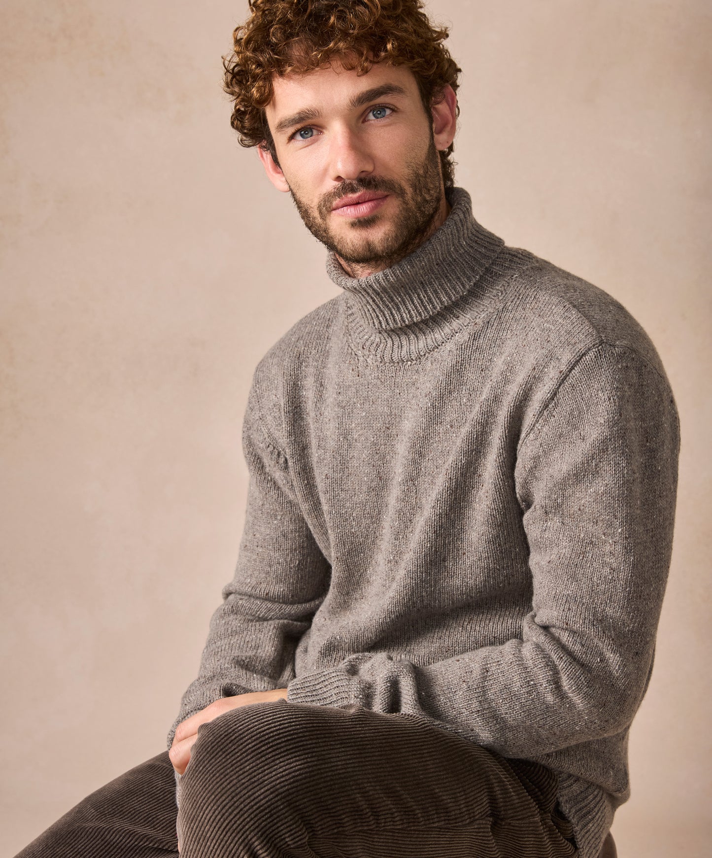 The Portlaw Cashmere Polo Neck Jumper Rocky Ground