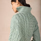 IrelandsEye Knitwear The 'Jessica' Cropped Aran Troyer Sage Marl