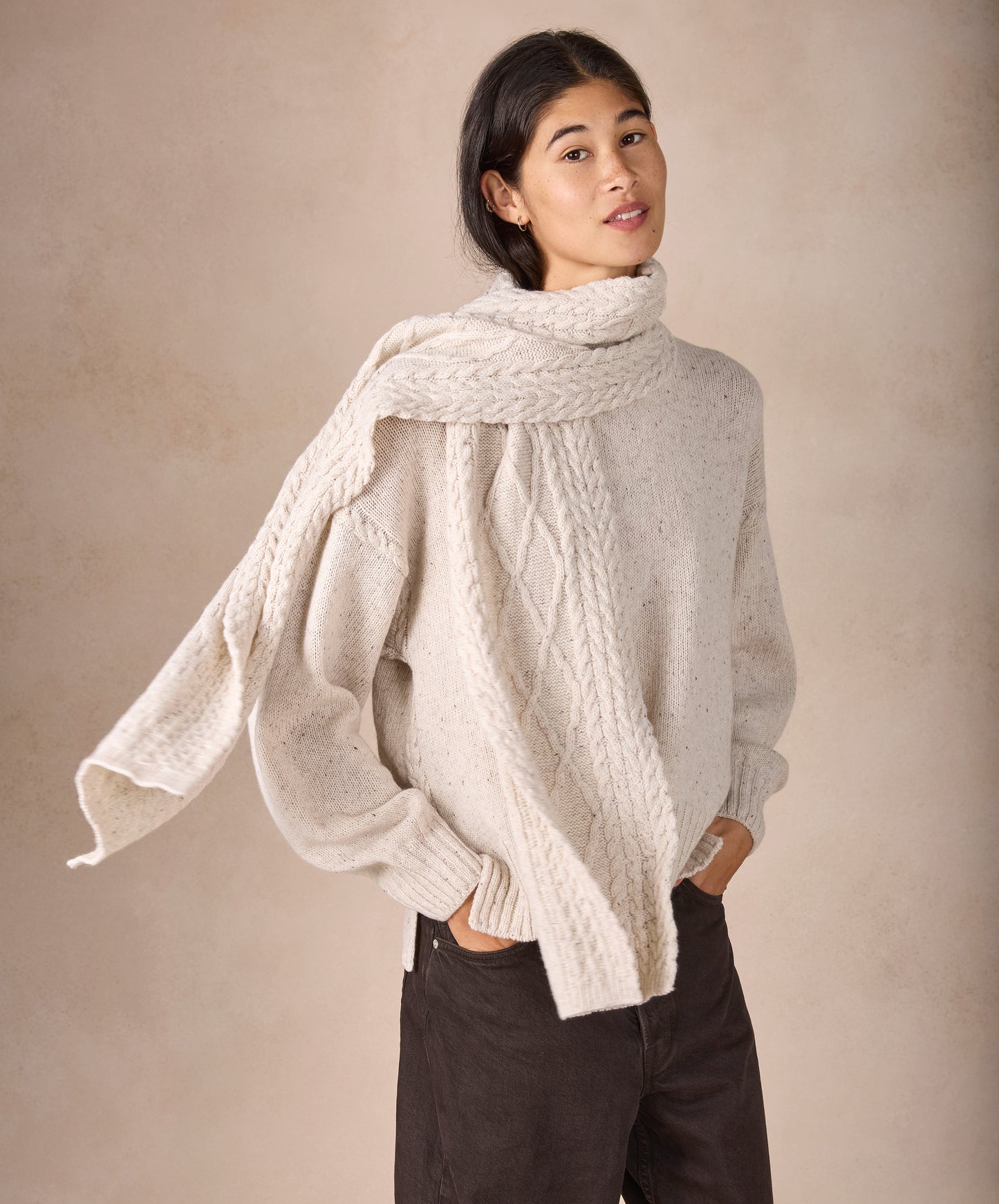 IrelandsEye Knitwear The 'Sonny' Horseshoe Scarf Chalkstone