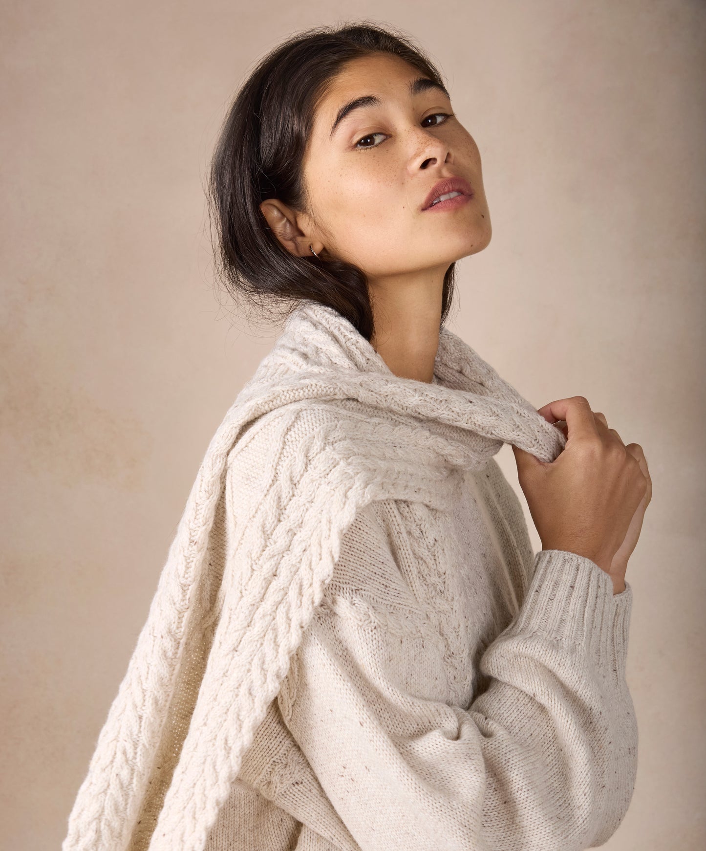 IrelandsEye Knitwear The 'Sonny' Horseshoe Scarf Chalkstone