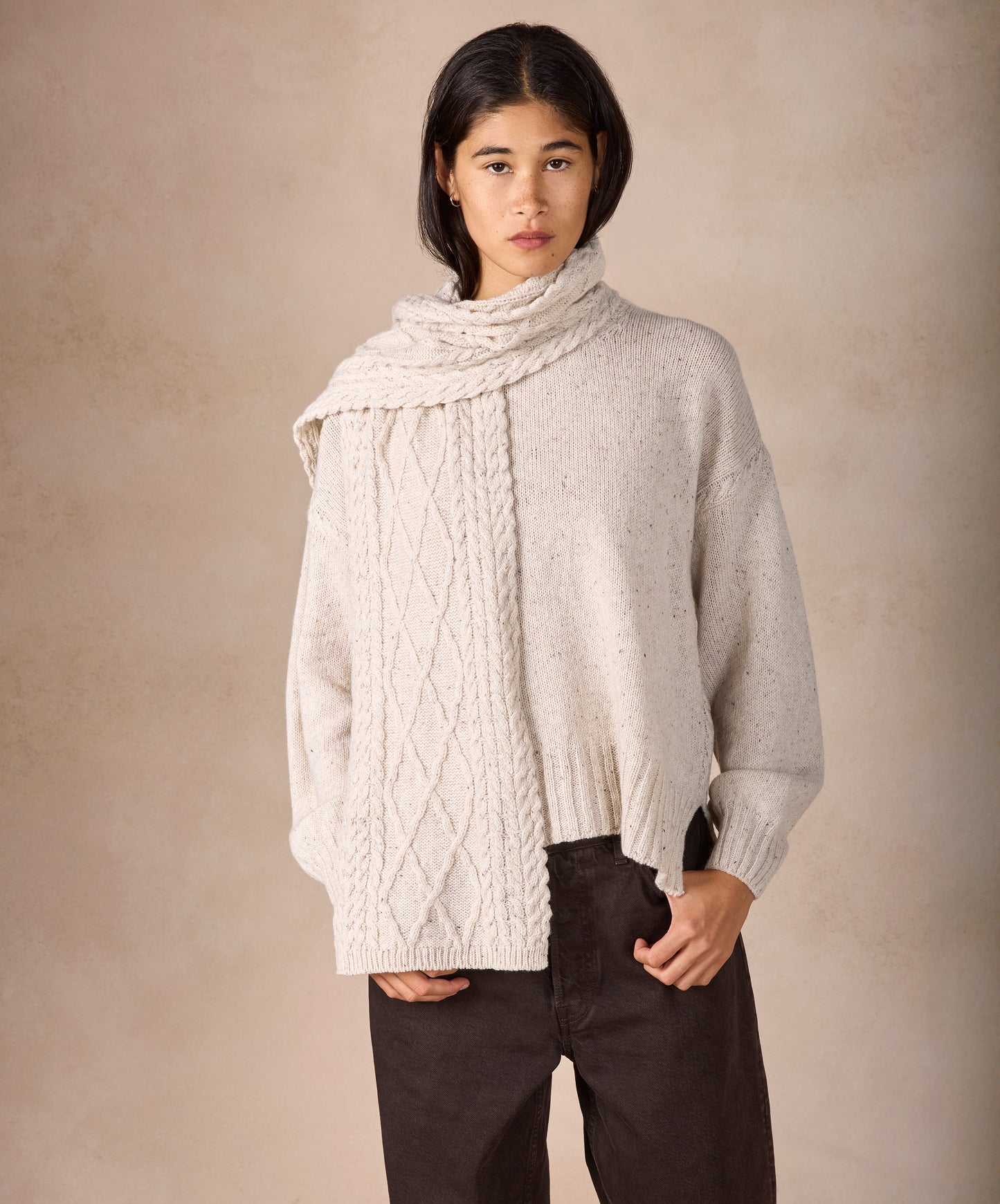IrelandsEye Knitwear The 'Sonny' Horseshoe Scarf Chalkstone