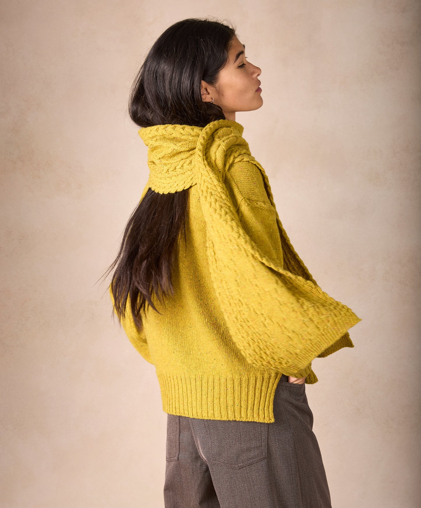 IrelandsEye Knitwear The 'Sonny' Horseshoe Scarf Lichen