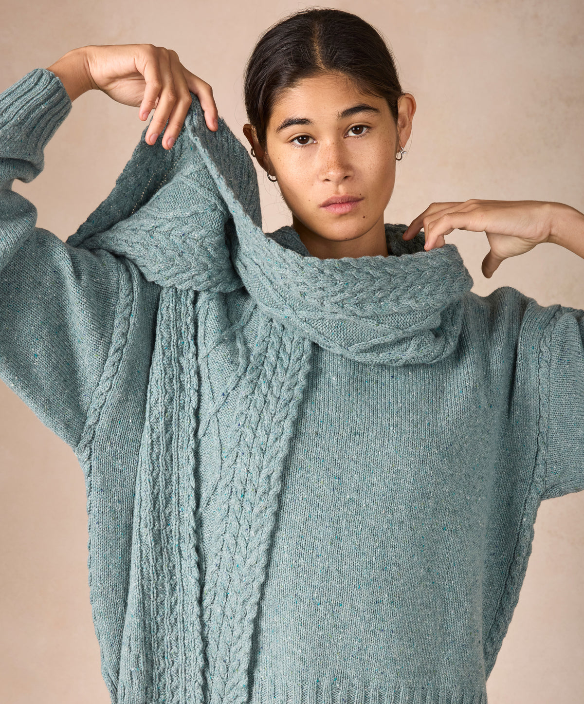 IrelandsEye Knitwear The 'Sonny' Horseshoe Scarf Ocean Mist