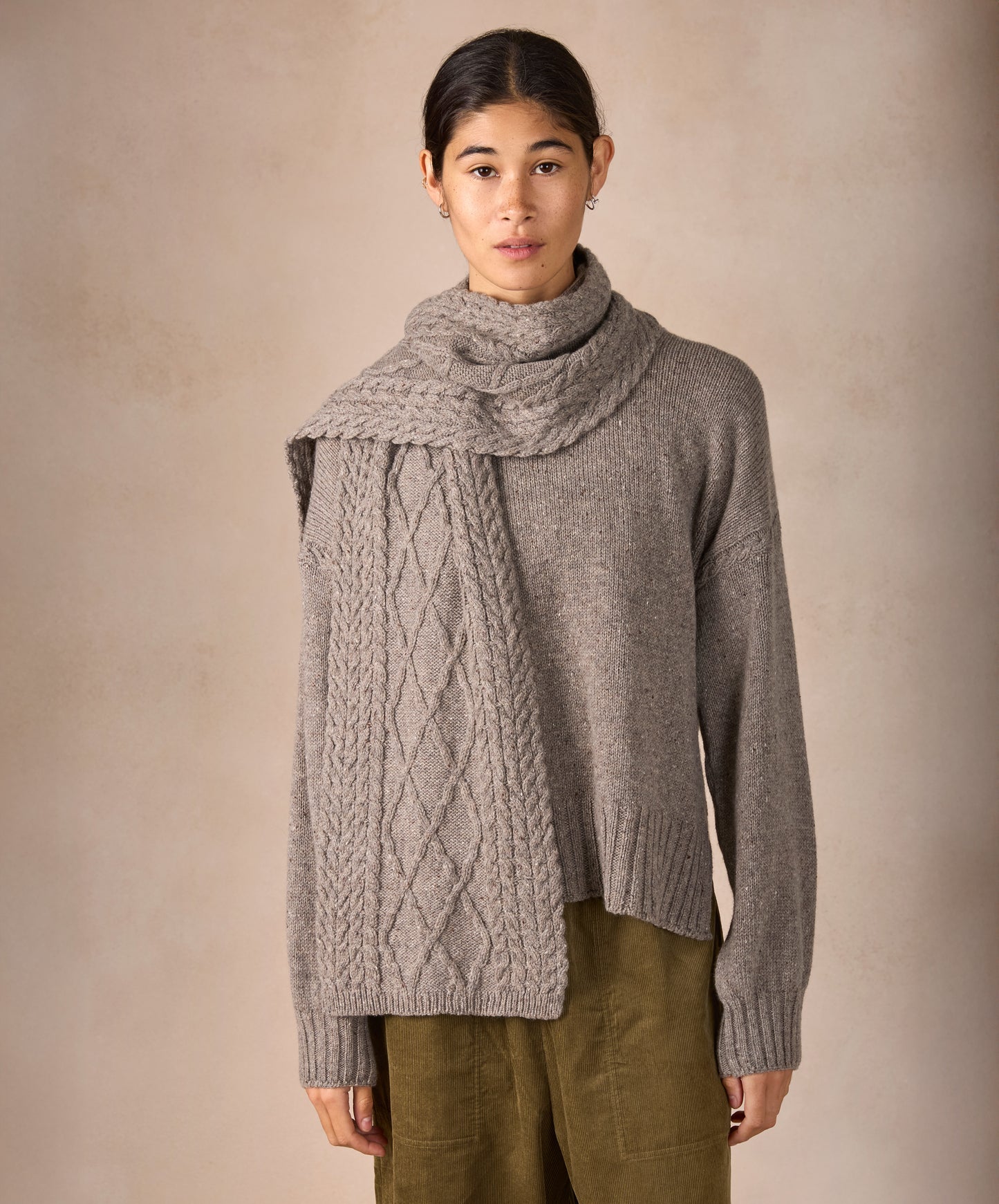 IrelandsEye Knitwear The 'Sonny' Horseshoe Scarf Rocky Ground