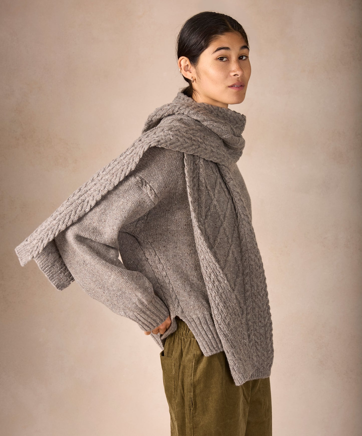 IrelandsEye Knitwear The 'Sonny' Horseshoe Scarf Rocky Ground