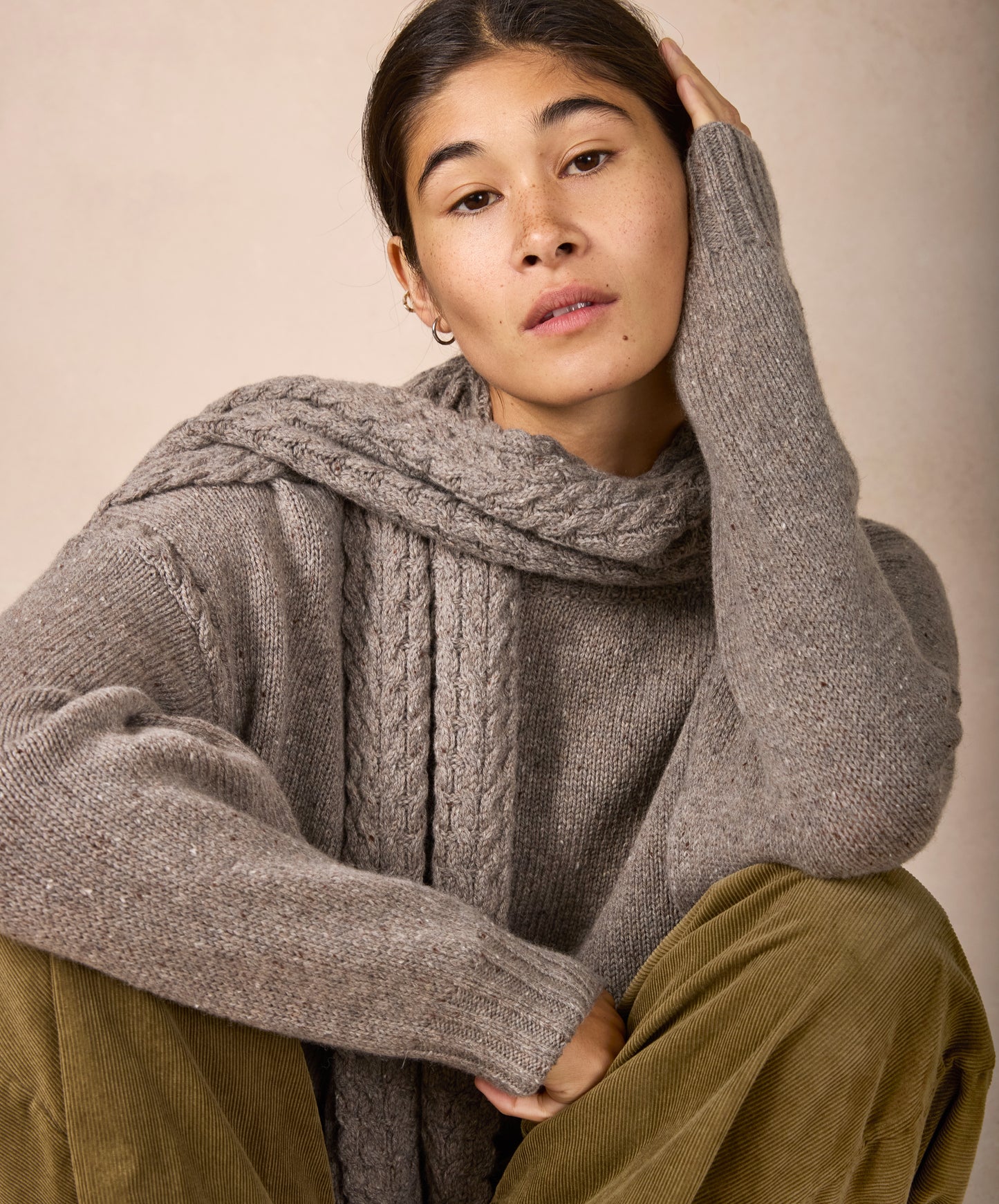IrelandsEye Knitwear The 'Sonny' Horseshoe Scarf Rocky Ground