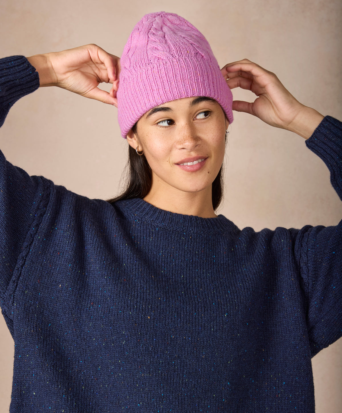 IrelandsEye Knitwear The 'Elio' Cable Hat Heather