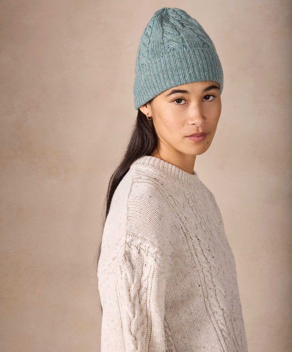 IrelandsEye Knitwear The 'Elio' Cable Hat Ocean Mist