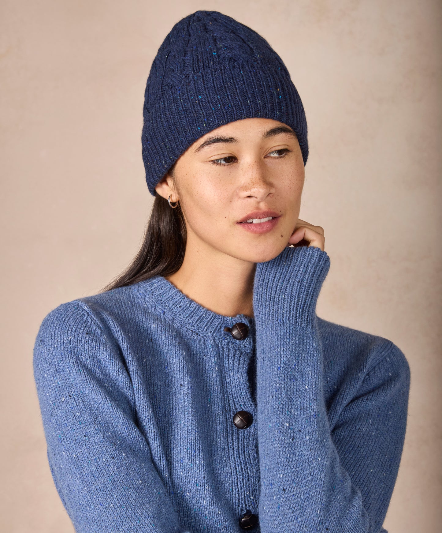 IrelandsEye Knitwear The 'Elio' Cable Hat Rich Navy