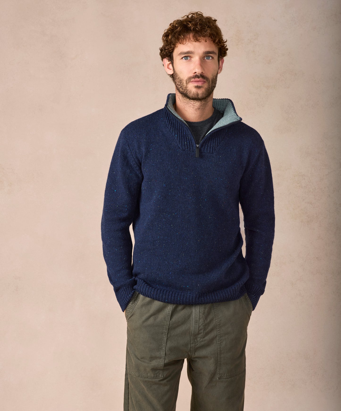 The Tullow Cashmere Half Zip Jumper Rich Navy
