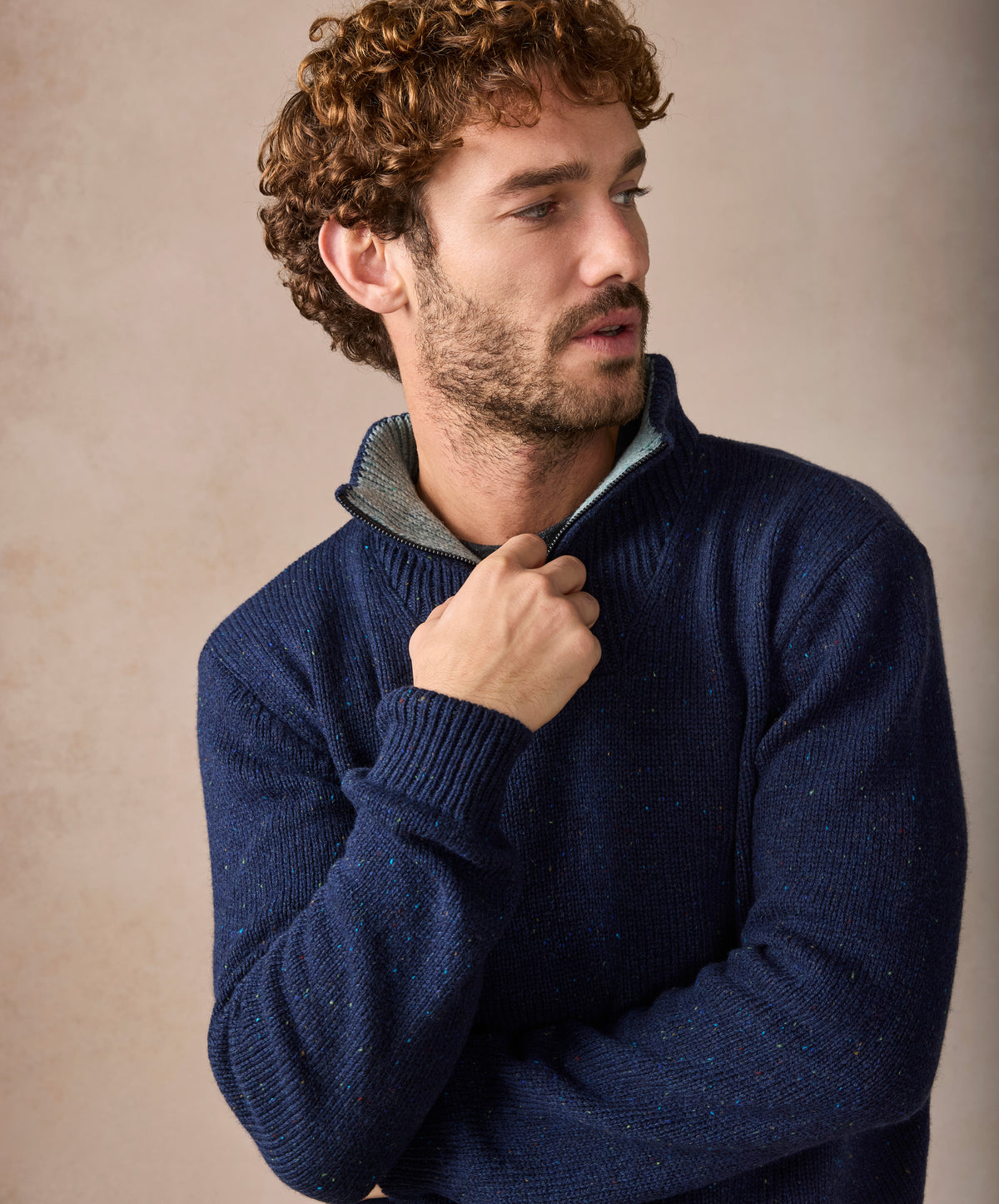 The Tullow Cashmere Half Zip Jumper Rich Navy