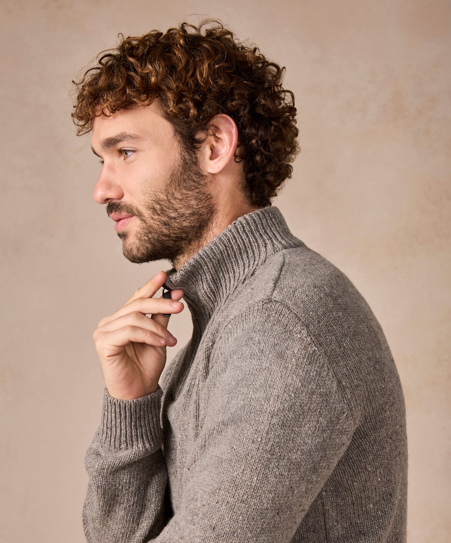 The Tullow Cashmere Half Zip Jumper Rocky Ground