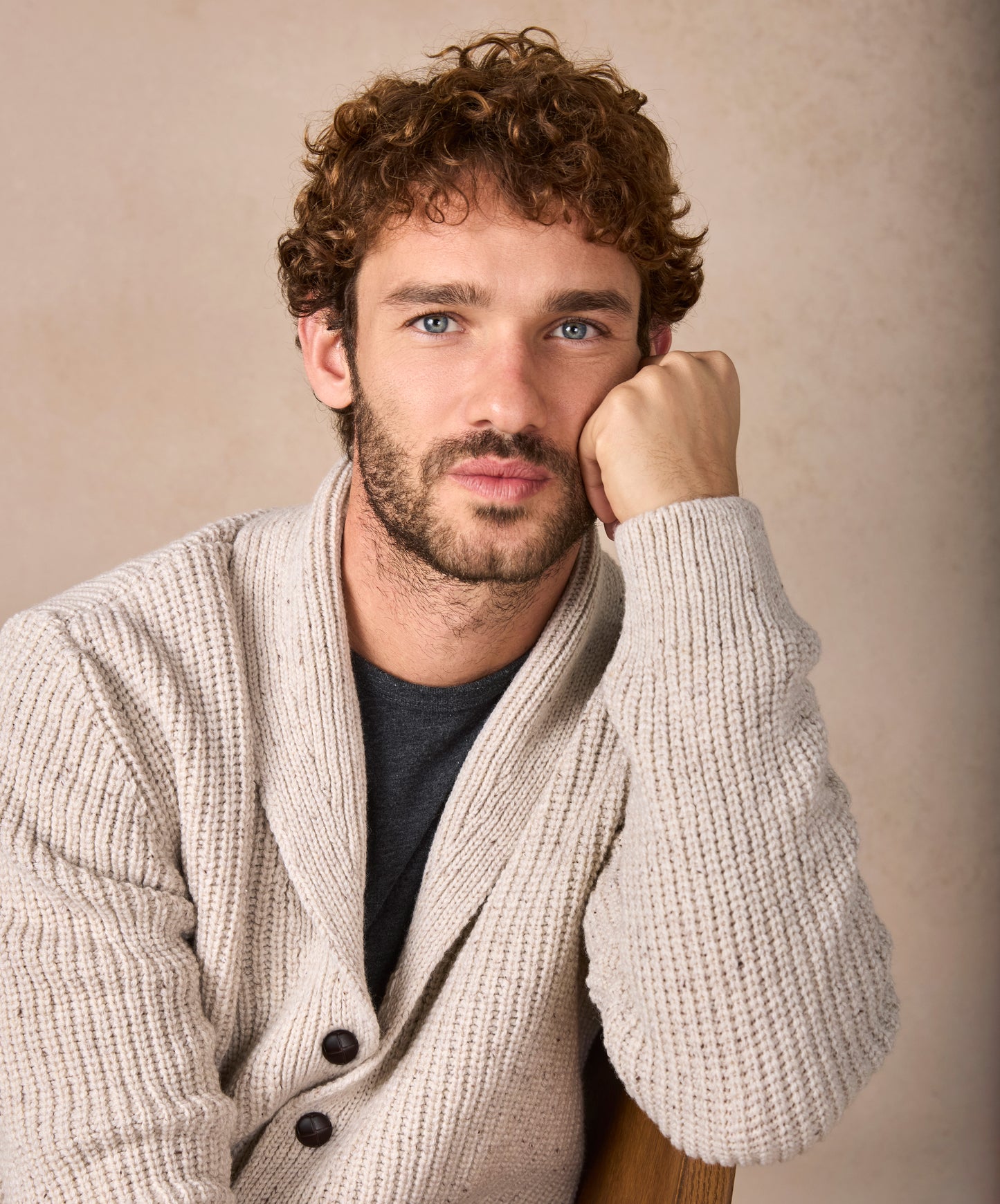 The Ruan Cashmere Shawl Cardigan Chalkstone