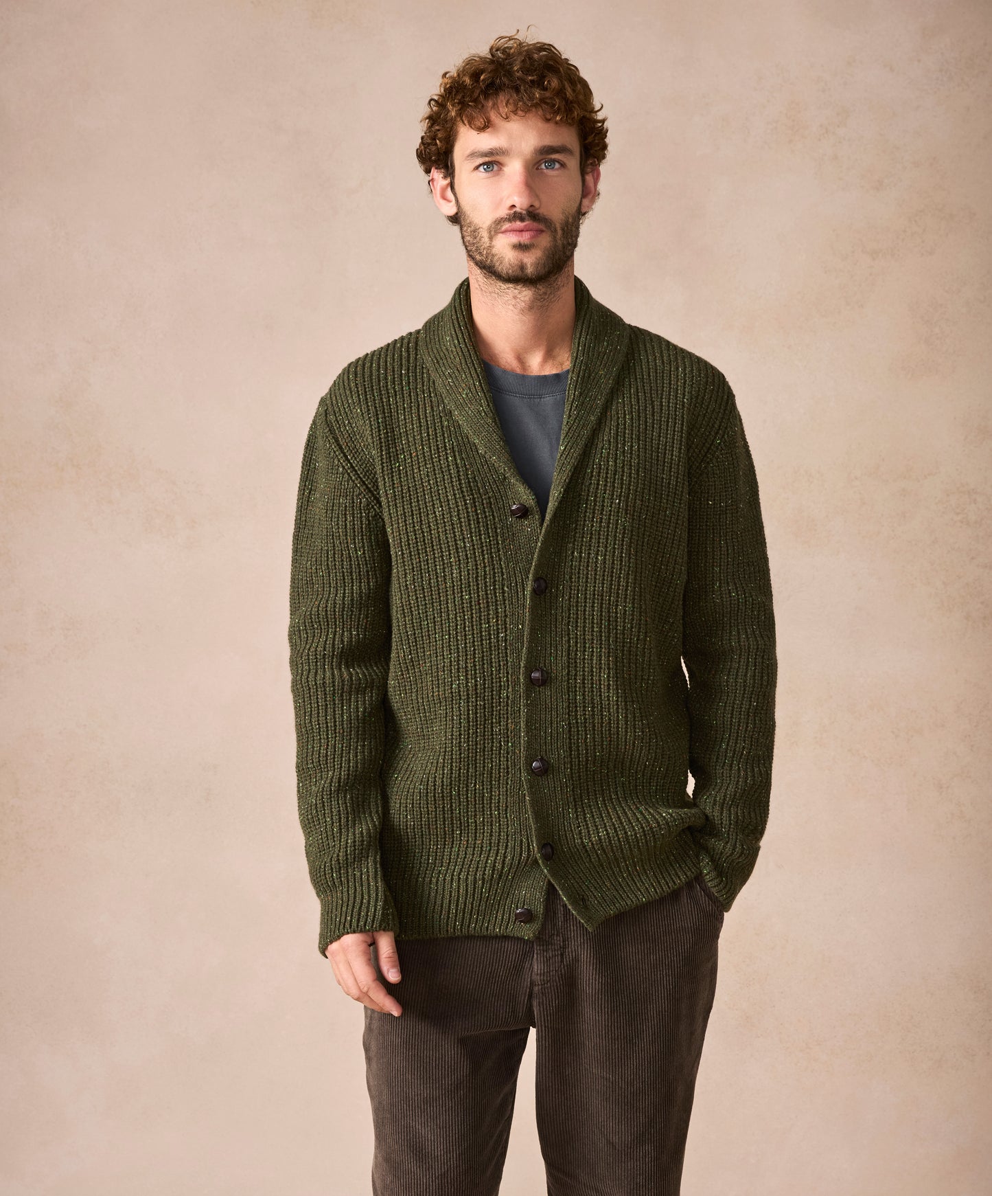 The Ruan Cashmere Shawl Cardigan Loden