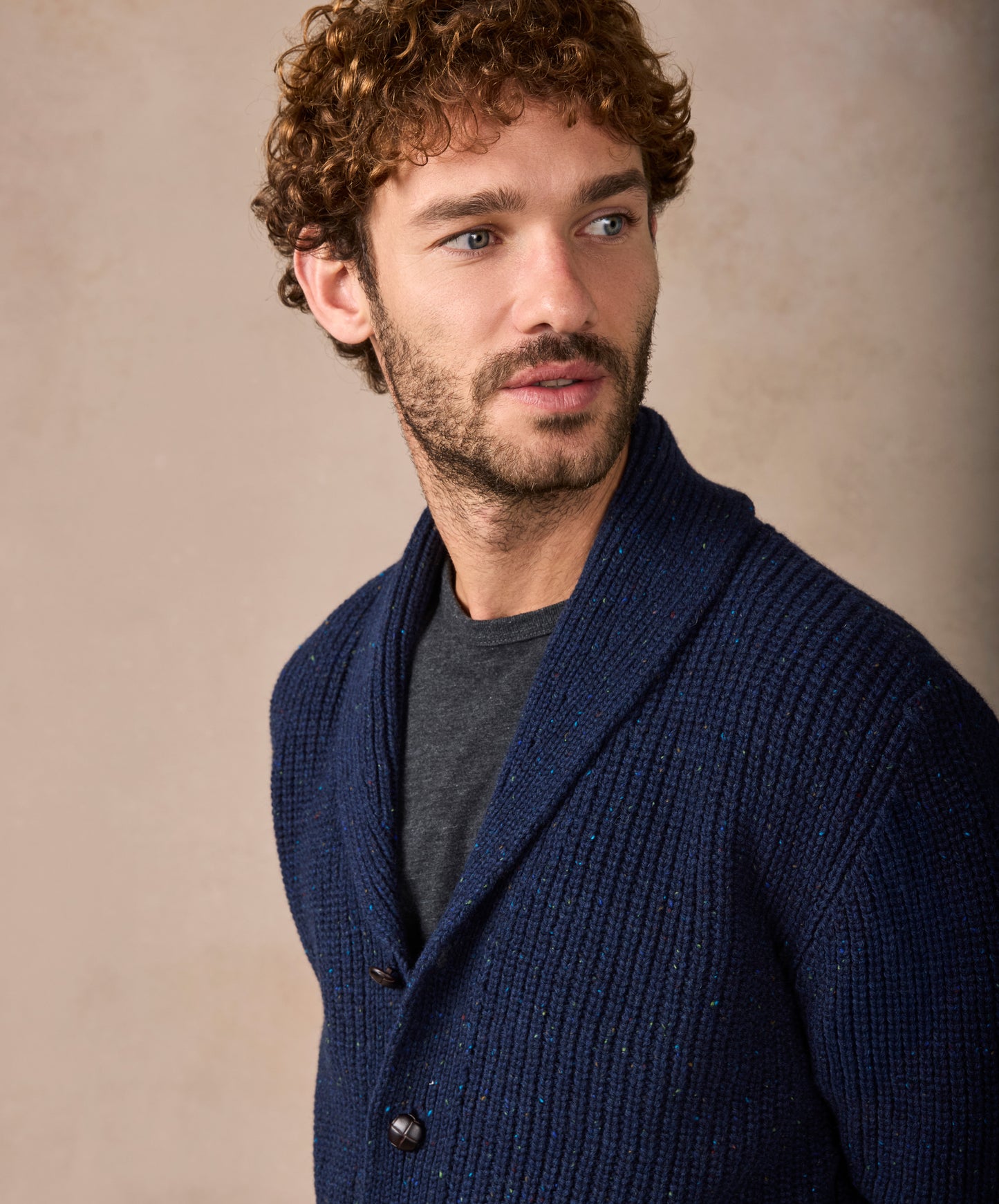 The Ruan Cashmere Shawl Cardigan Rich Navy