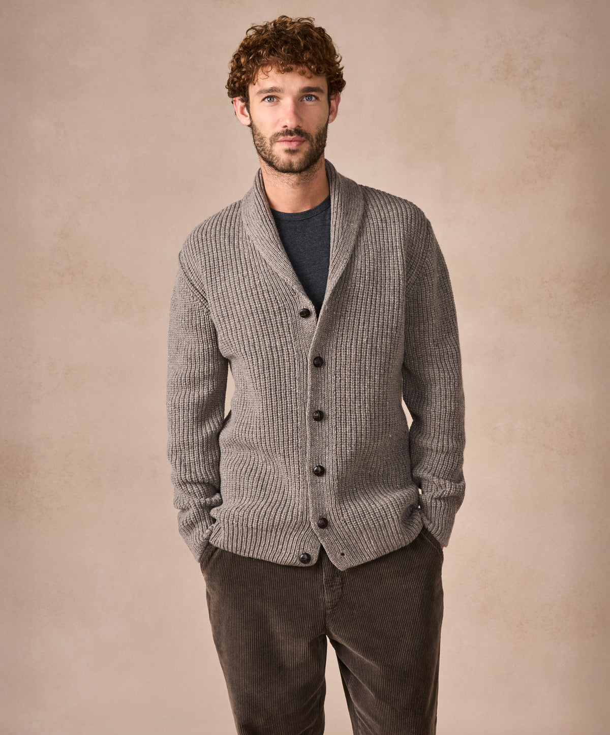 The Ruan Cashmere Shawl Cardigan Rocky Ground