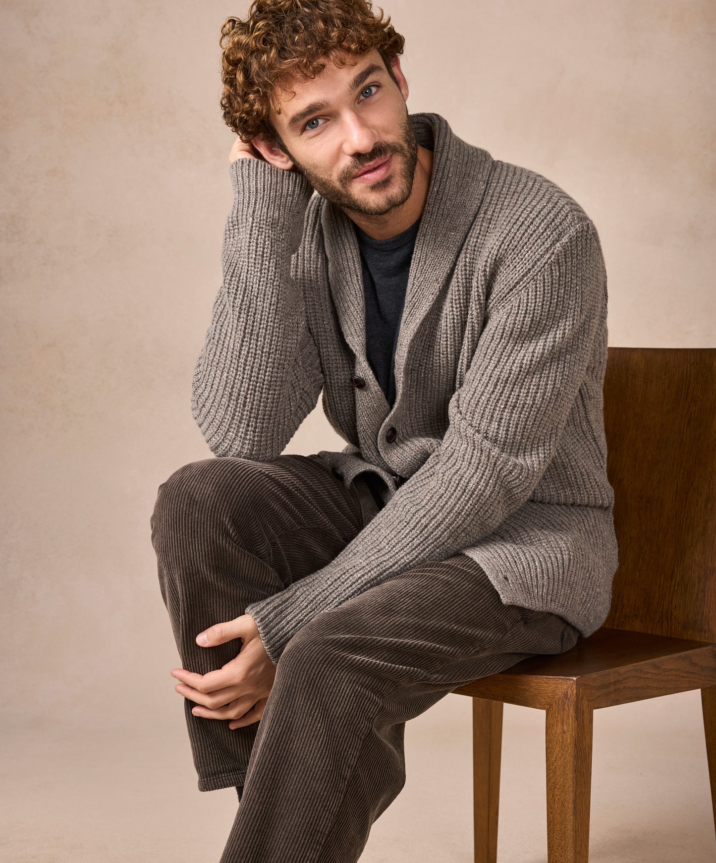 The Ruan Cashmere Shawl Cardigan Rocky Ground