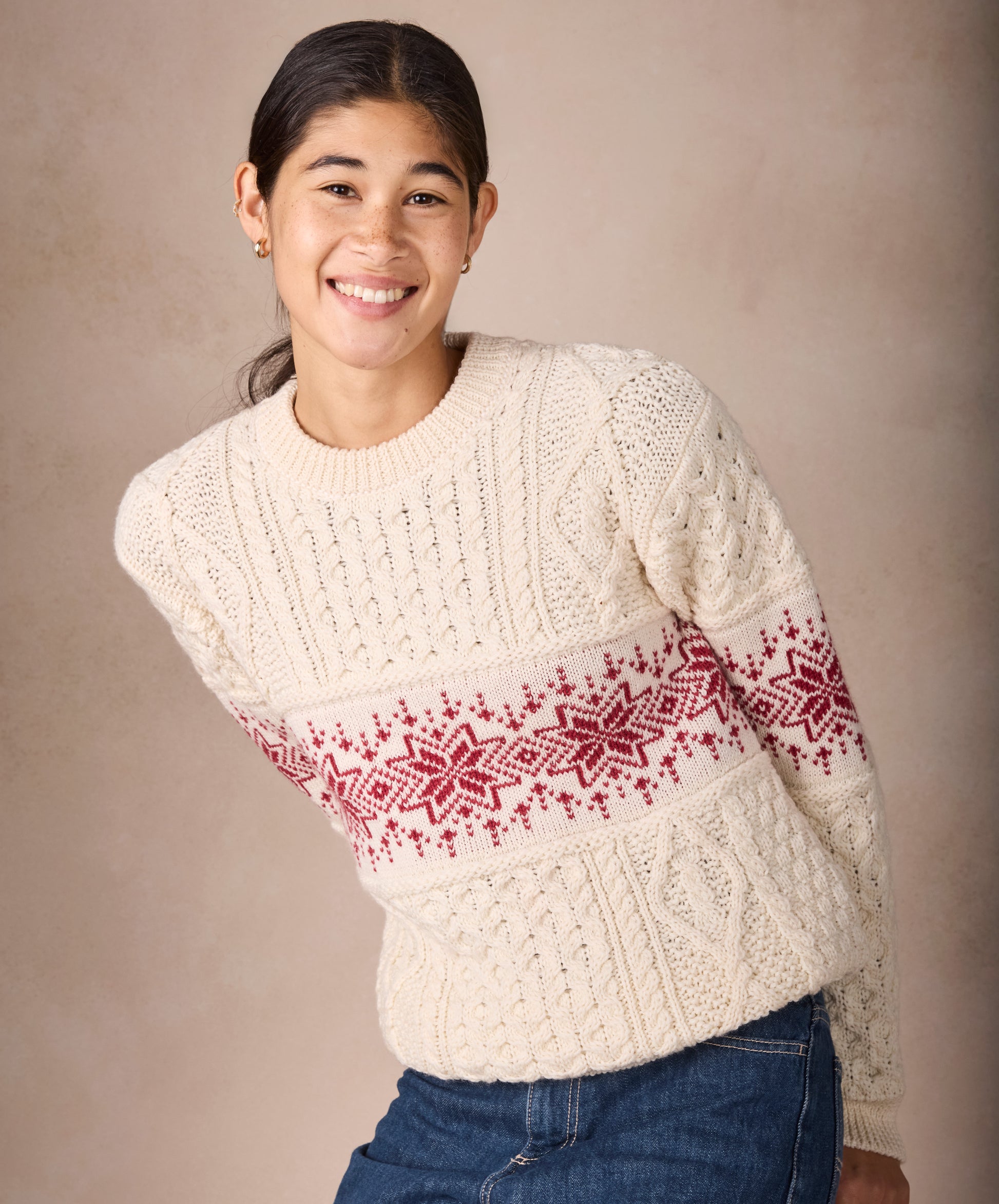 IrelandsEye Knitwear Womens Christmas Sweater Natural