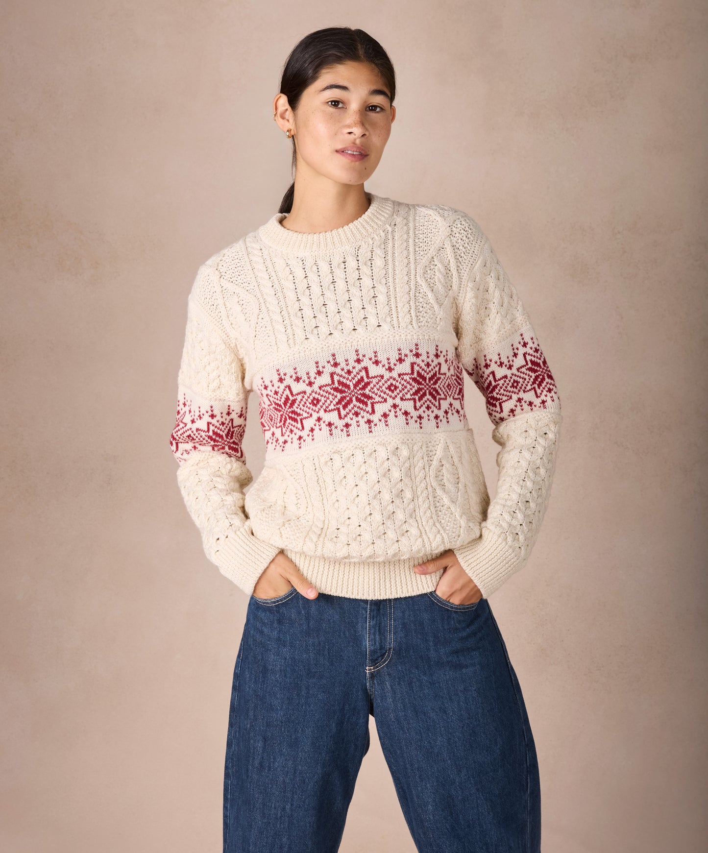 IrelandsEye Knitwear Womens Christmas Sweater Natural