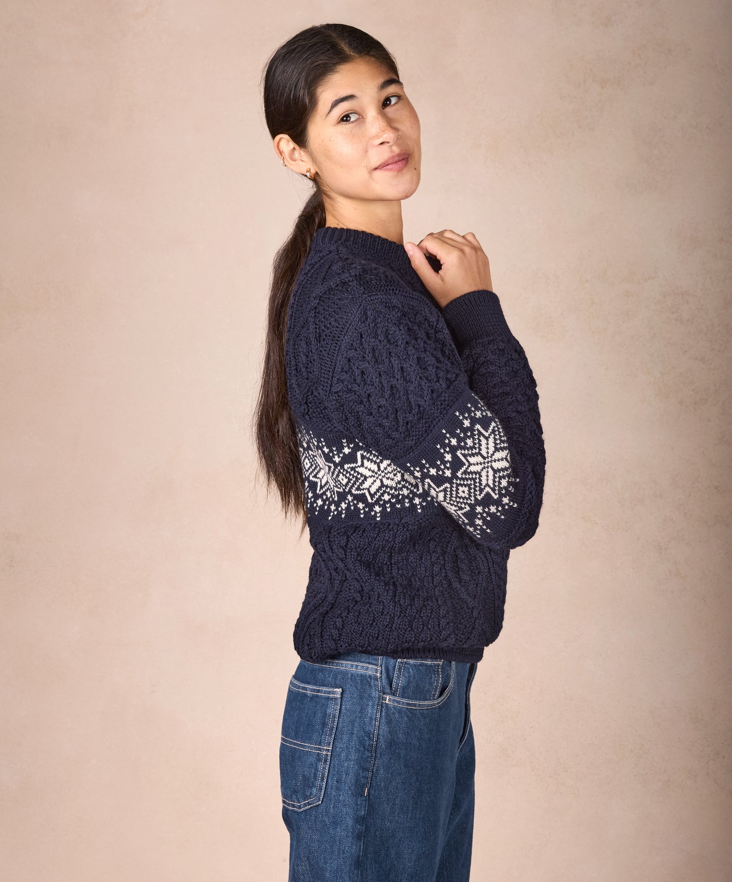 IrelandsEye Knitwear Womens Christmas Sweater Navy