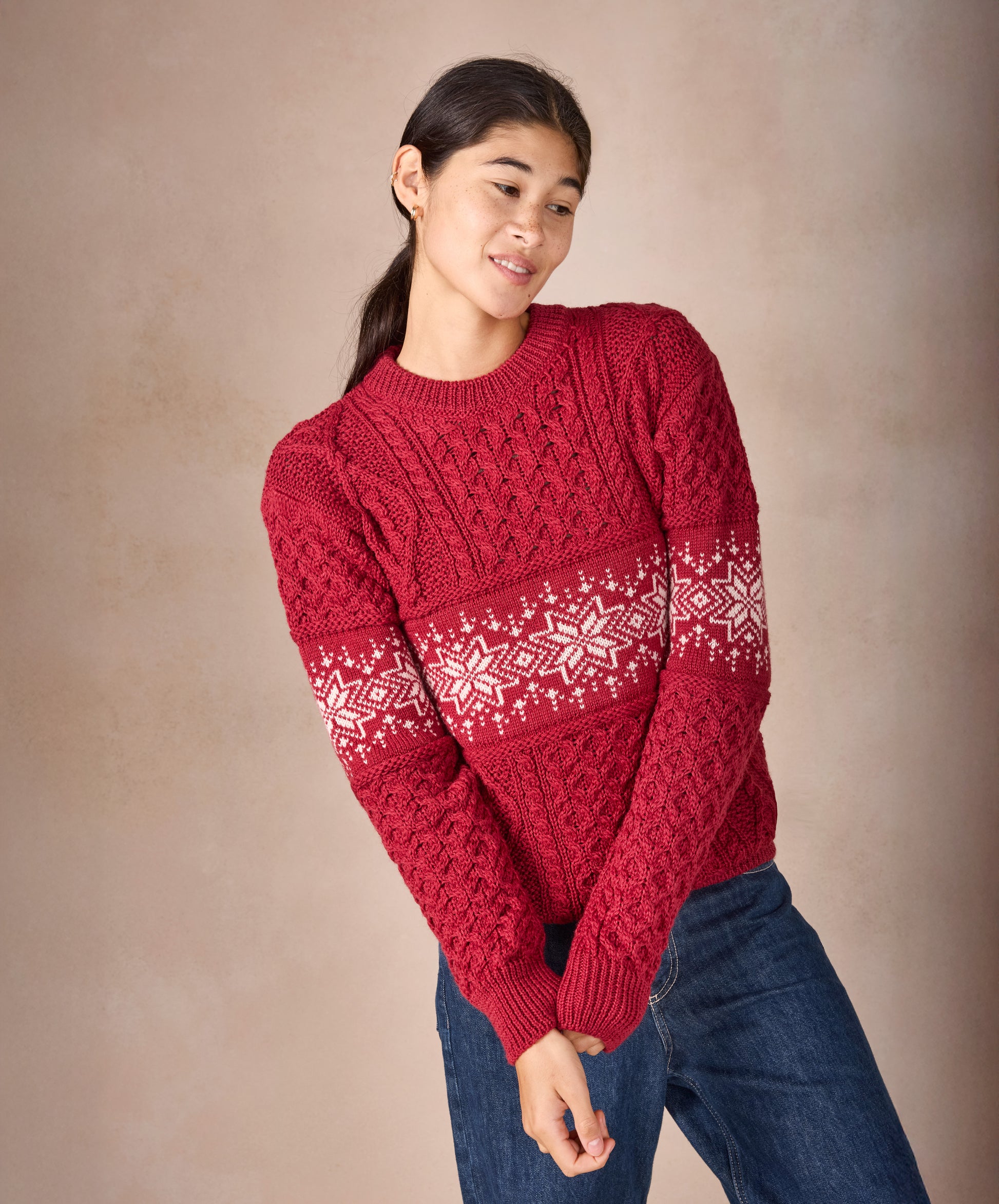 IrelandsEye Knitwear Womens Christmas Sweater Racing Red