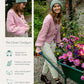 Clover Cropped Aran Cardigan in Pale Pink