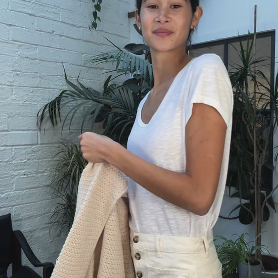 IrelandsEye Knitwear Kilcoole Textured Coatigan Oatmeal Marl