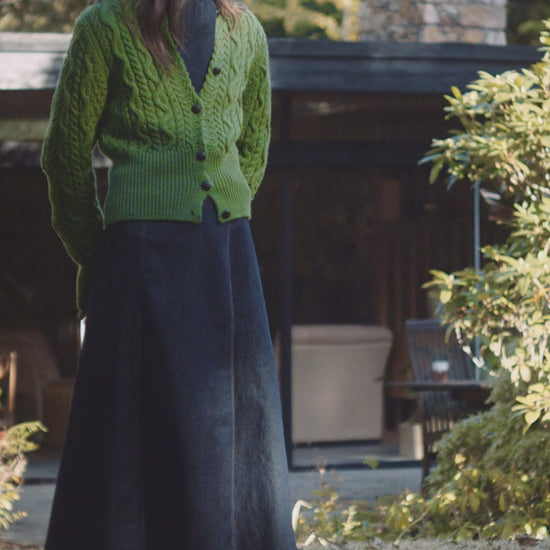 IrelandsEye Knitwear The 'Elva' Cropped Cardigan Moss