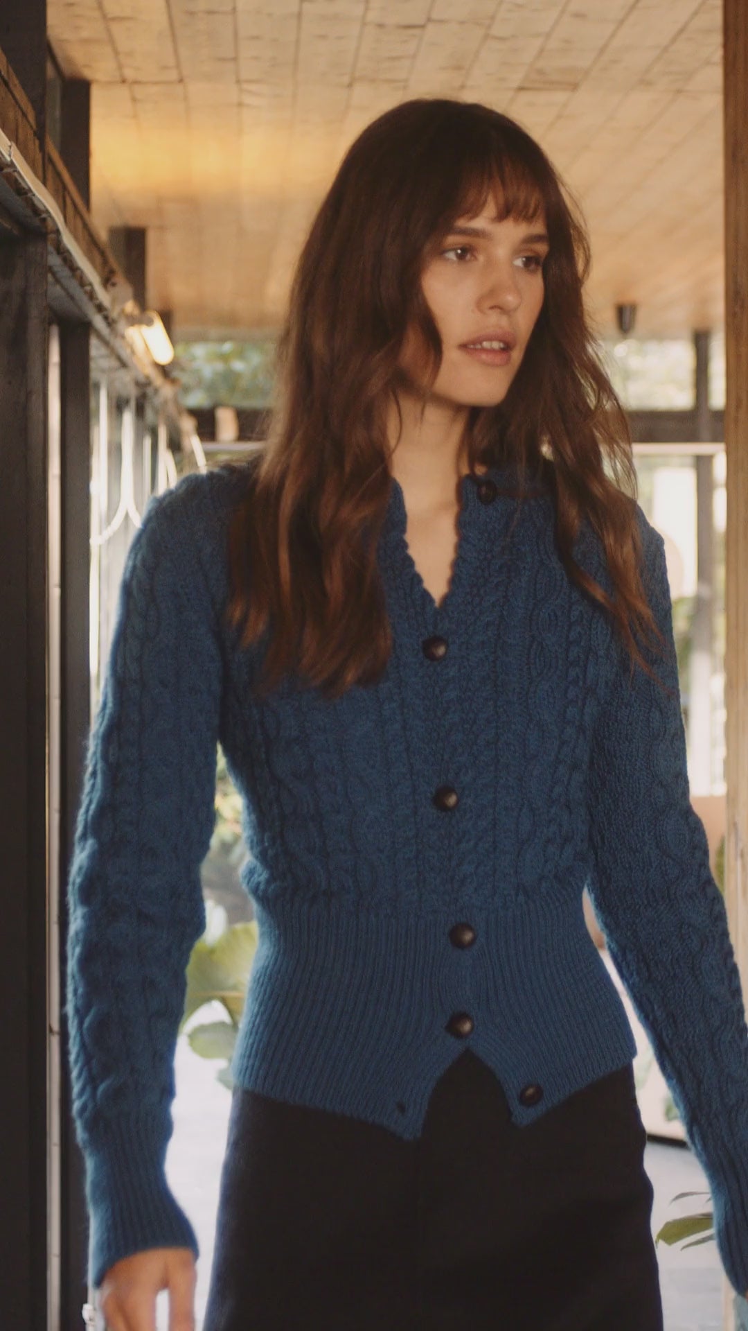 IrelandsEye Knitwear The 'Elva' Cropped Cardigan Sapphire Marl