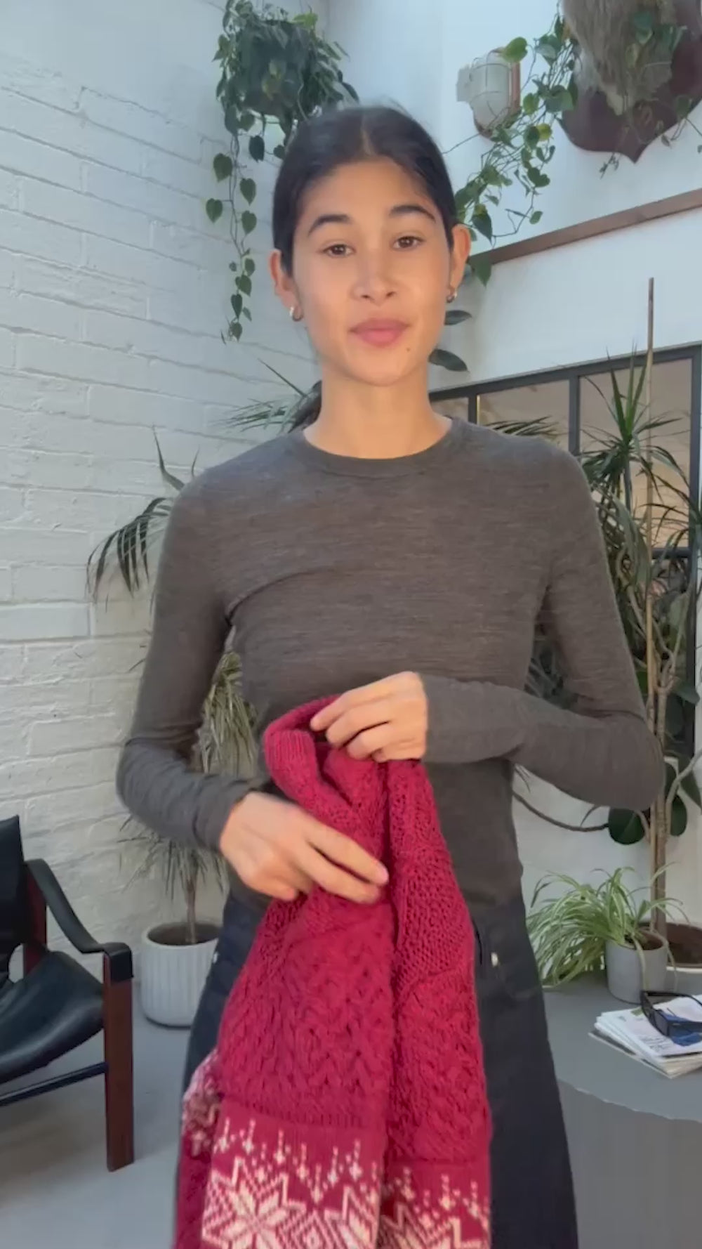 Women's Red Christmas Sweater Merino Irish Knitwear