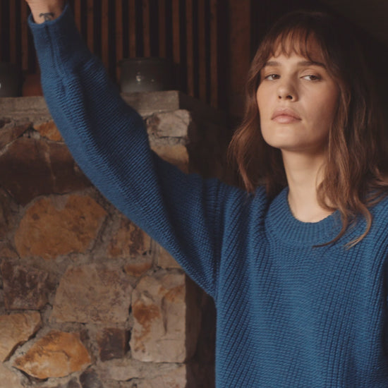 IrelandsEye Knitwear The 'Nuada' Crew Neck Sapphire Marl