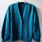 Women's Knitted 'Thistle' Cable Knit Sleeves Cardigan Aquamarine