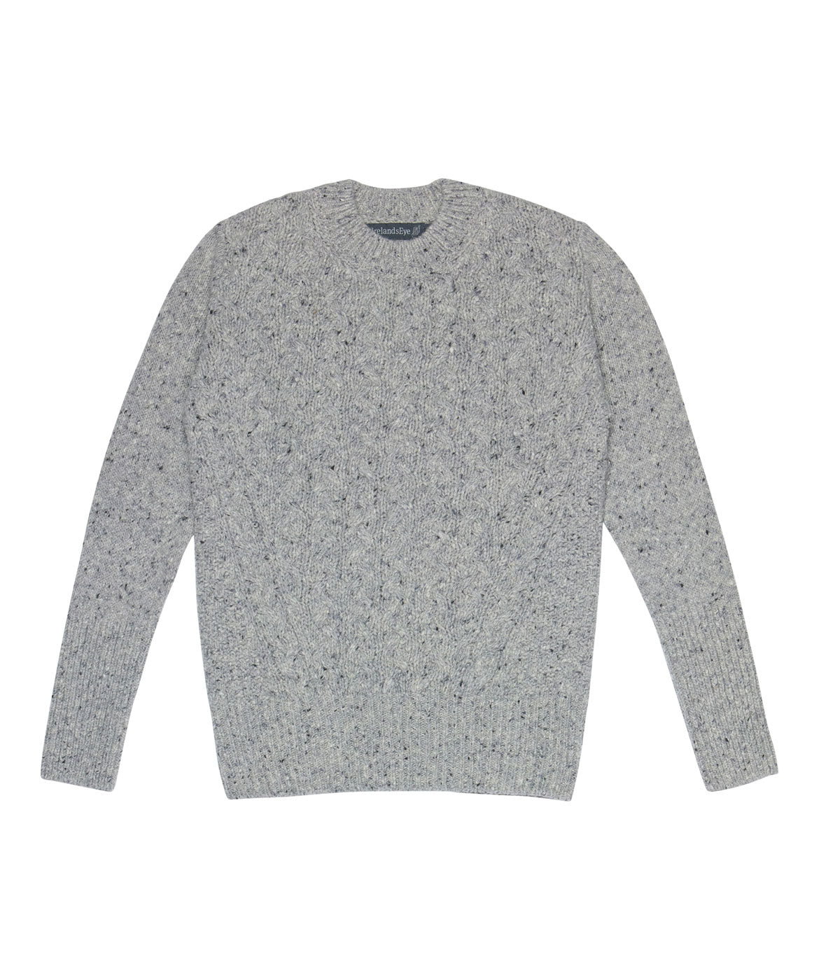 IrelandsEye Knitwear Kilcrea Cable Round Neck Sweater Light Grey