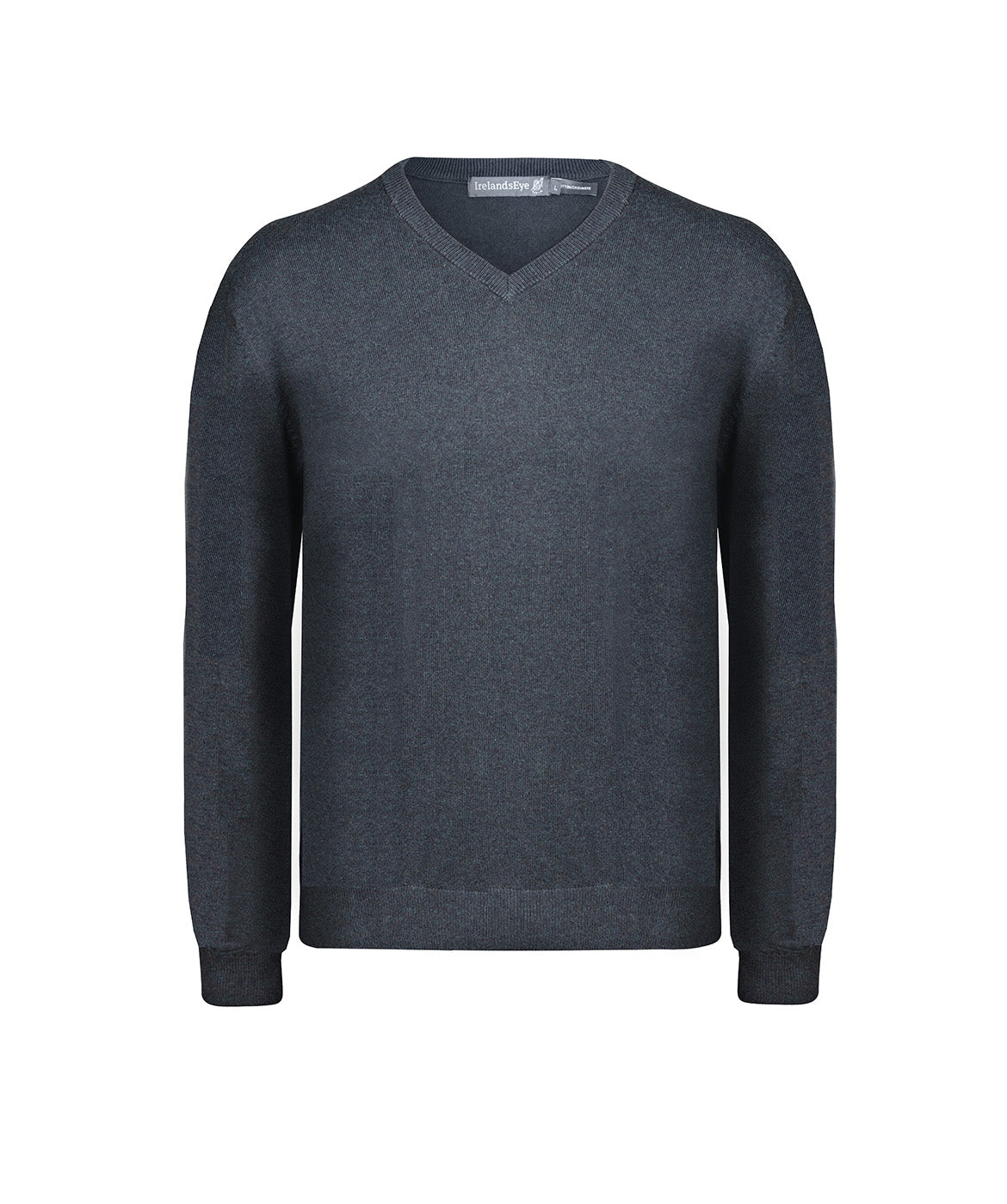 IrelandsEye Knitwear Mens knitted extra fine soft touch v neck sweater Navy