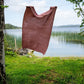 Moss Textured Throw in Rose Marl Donegal Luxe Melange