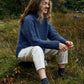 IrelandsEye Knitwear ‘Iris’ Funnel Neck Sweater Dark Denim