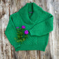 Aster Oversized Shawl Collar Sweater in Green Marl